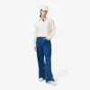 Pull à manches courtes en maille côtelée pour femme Pull à manches courtes en maille côtelée pour femme