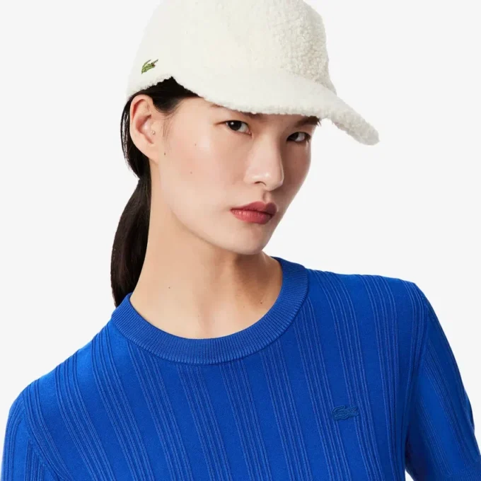 Pull à manches courtes en maille côtelée pour femme Pull à manches courtes en maille côtelée pour femme