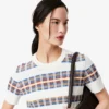 Pull à manches courtes en maille côtelée pour femme Pull à manches courtes en maille côtelée pour femme