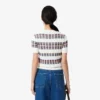 Pull à manches courtes en maille côtelée pour femme Pull à manches courtes en maille côtelée pour femme