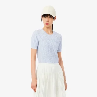 Pull à manches courtes en maille torsadée