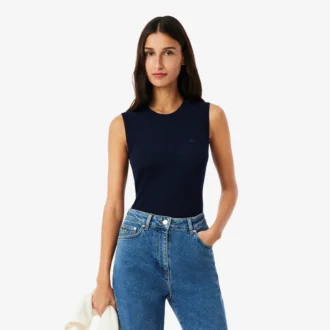 Pull sans manches en maille 3D de laine mérinos