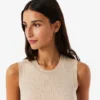 Pull sans manches en maille 3D de laine mérinos Pull sans manches en maille 3D de laine mérinos