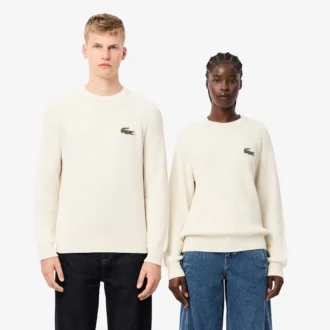 Pull unisexe en coton côtelé avec écusson