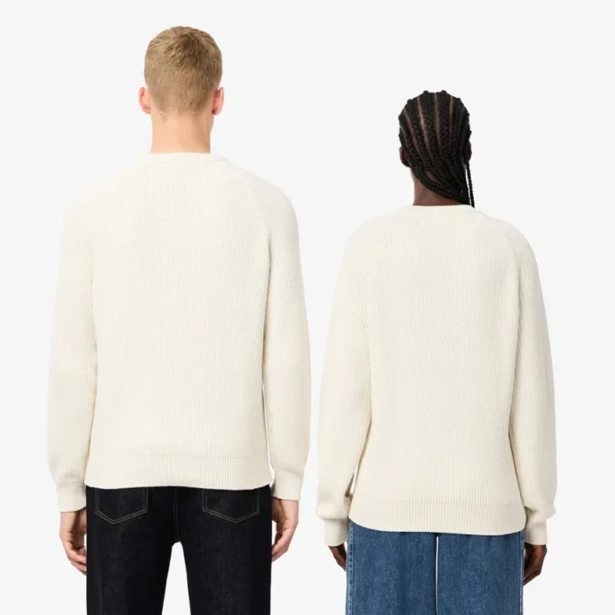 Pull unisexe en coton côtelé avec écusson