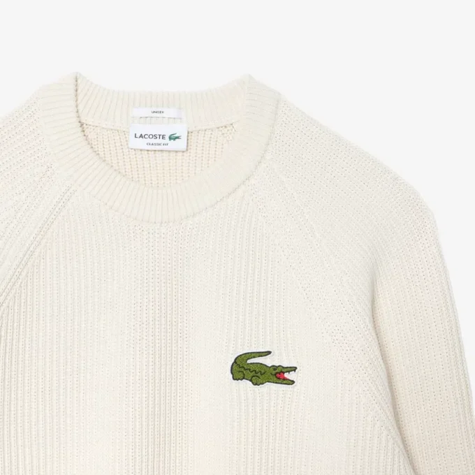 Pull unisexe en coton côtelé avec écusson