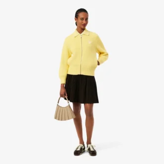 Pull zippé avec badge en coton