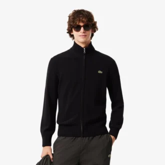 Pull zippé en laine pour homme