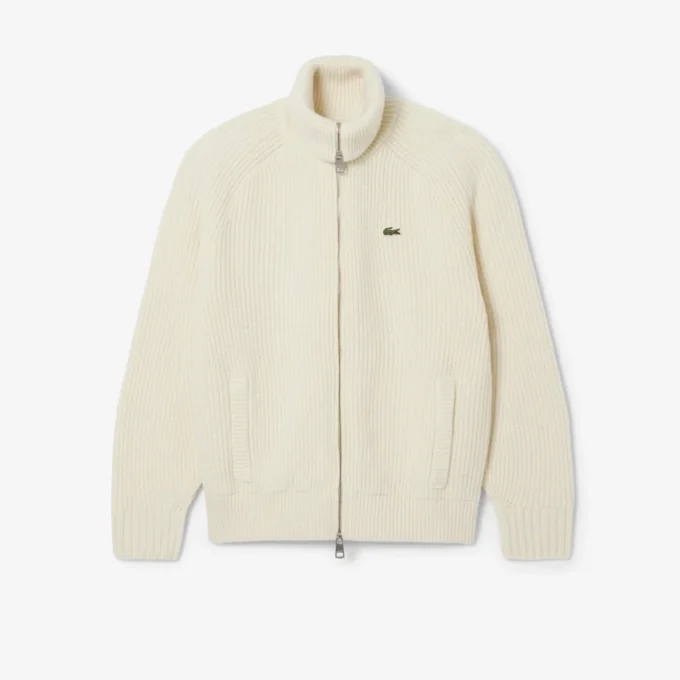 Pull zippé en laine pour homme