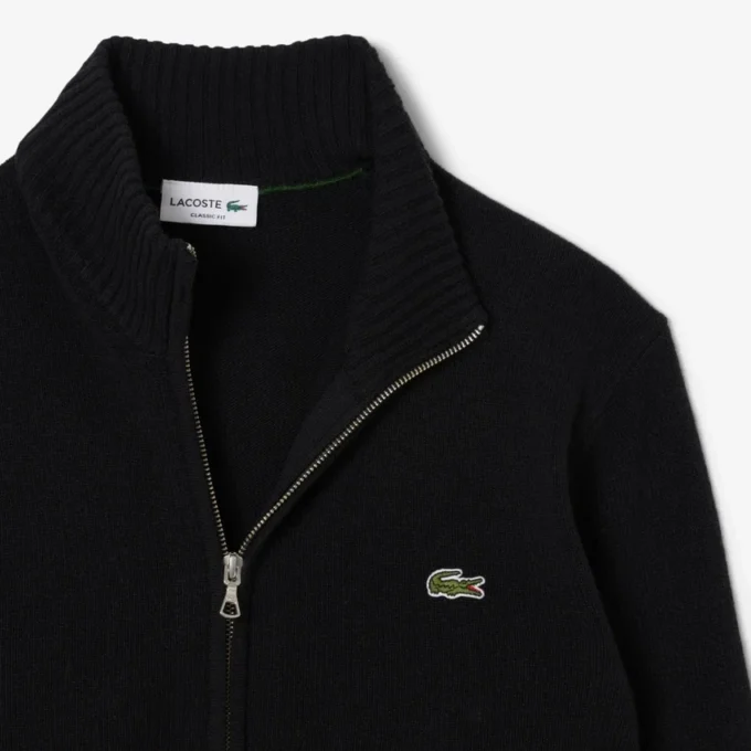Pull zippé en laine pour homme