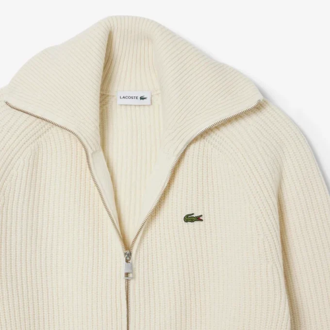 Pull zippé en laine pour homme