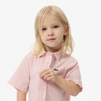 Robe chemise à plis en popeline