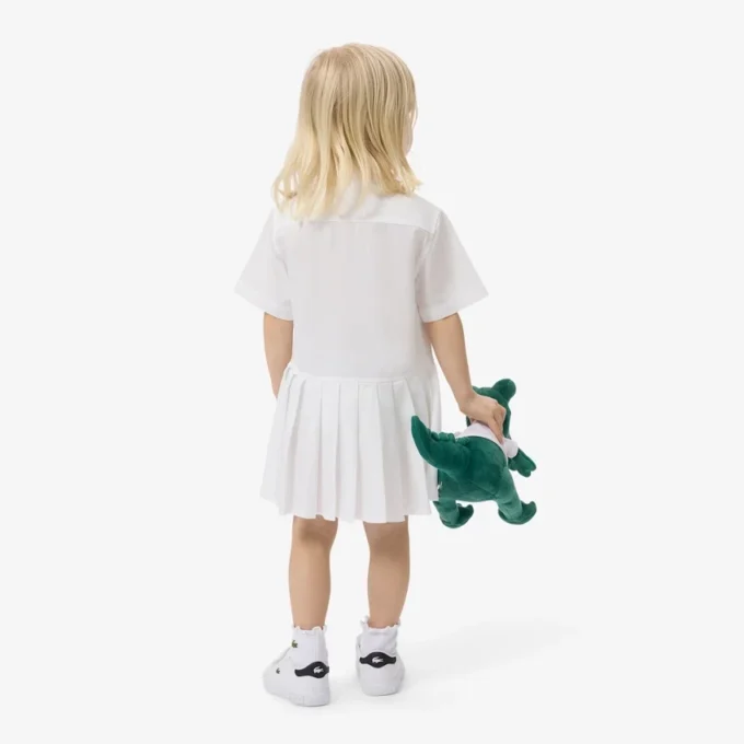 Robe chemise à plis en popeline