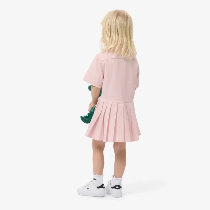 Robe chemise à plis en popeline