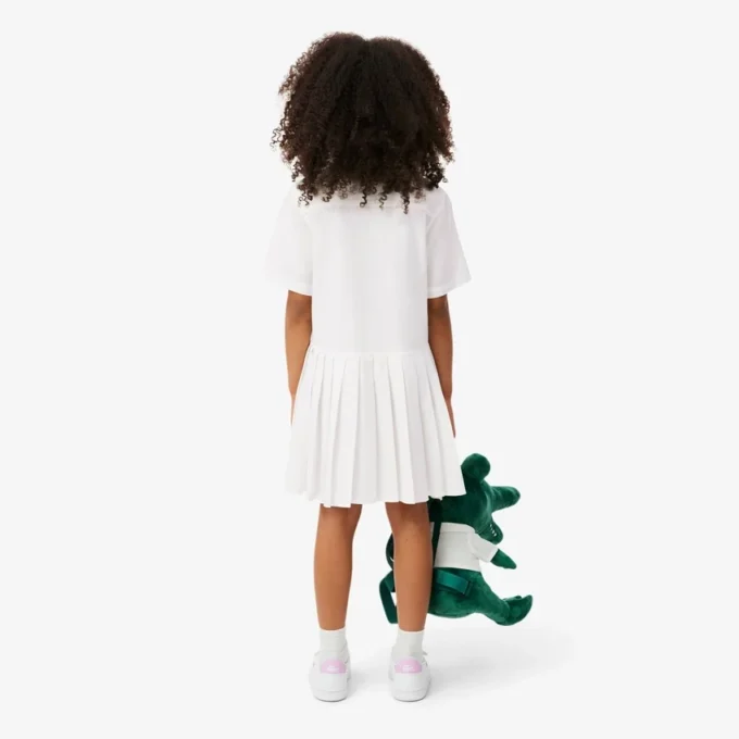 Robe chemise à plis en popeline