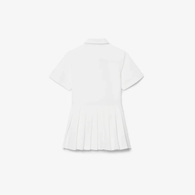 Robe chemise à plis en popeline