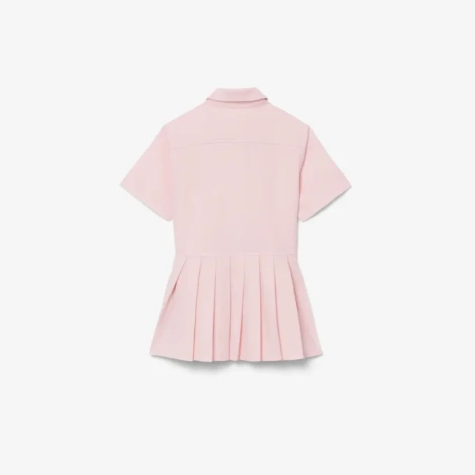 Robe chemise à plis en popeline