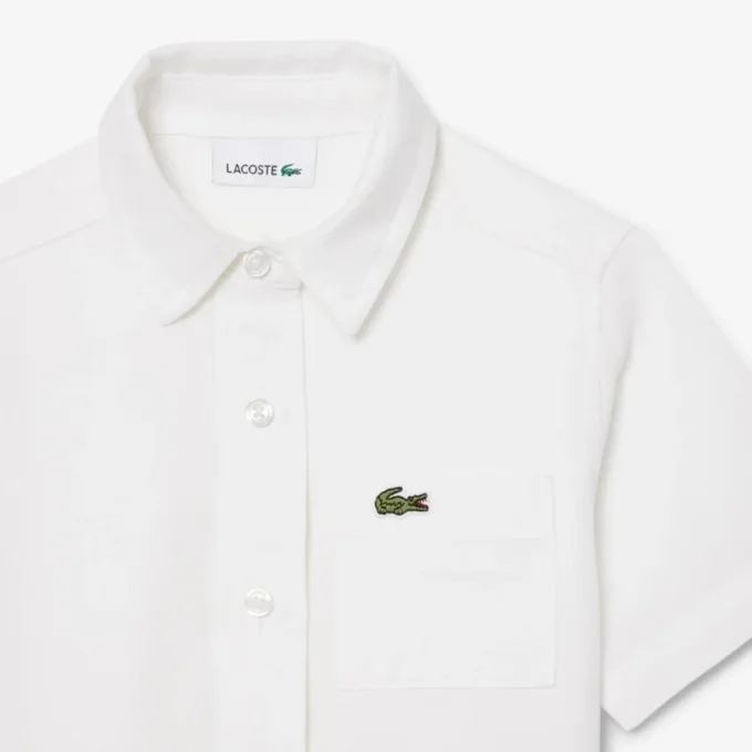 Robe chemise à plis en popeline