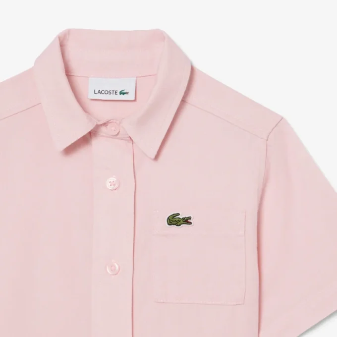Robe chemise à plis en popeline