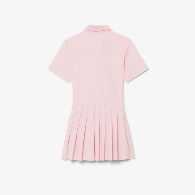 Robe chemise à plis en popeline