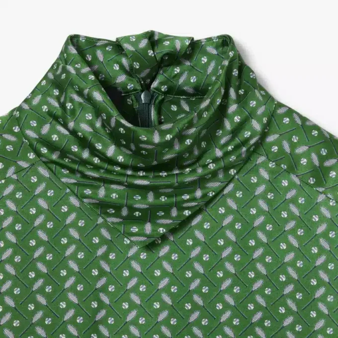 Robe à col foulard en satin imprimé Runway