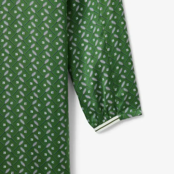 Robe à col foulard en satin imprimé Runway