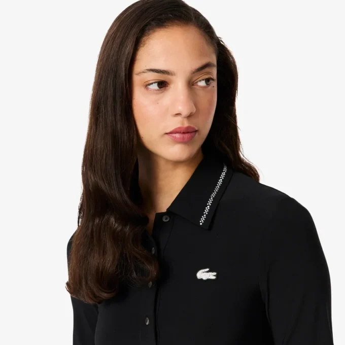 Robe à col polo Diamanta Crocodile coupe ajustée pour femme