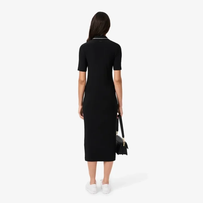 Robe à col polo Diamanta Crocodile coupe ajustée pour femme