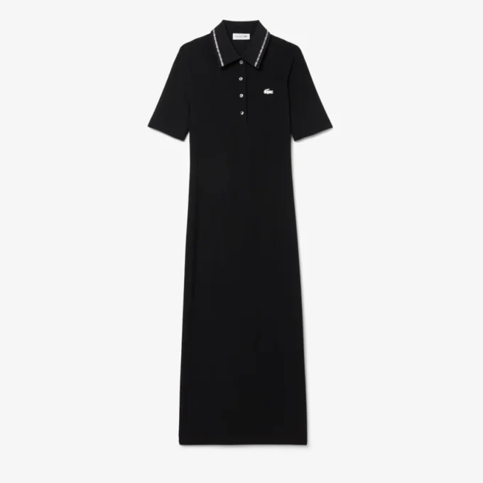 Robe à col polo Diamanta Crocodile coupe ajustée pour femme