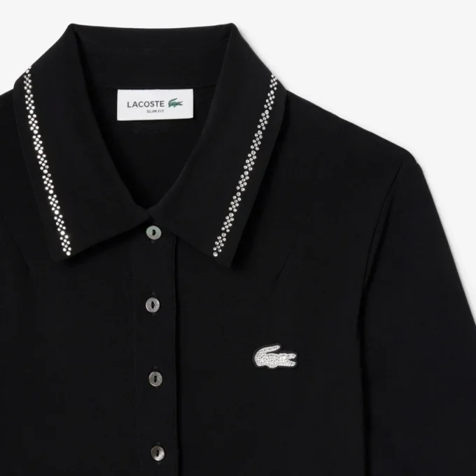 Robe à col polo Diamanta Crocodile coupe ajustée pour femme