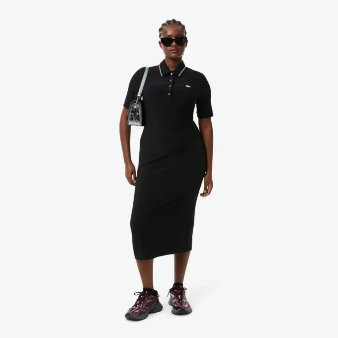 Robe à col polo Diamanta Crocodile coupe ajustée pour femme