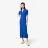 Robe à col polo en maille côtelée pour femme