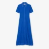 Robe à col polo en maille côtelée pour femme