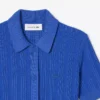 Robe à col polo en maille côtelée pour femme