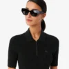 Robe à col polo plissé pour femme