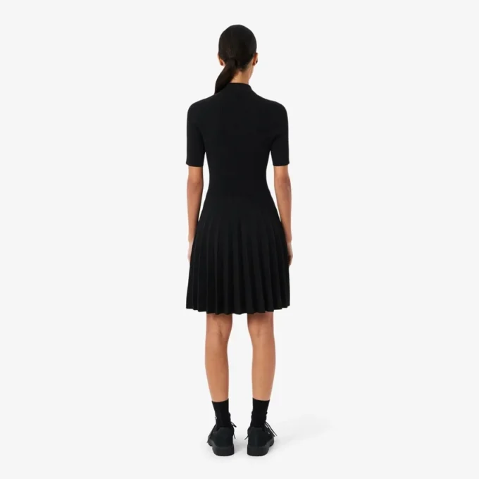 Robe à col polo plissé pour femme