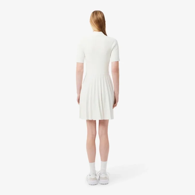 Robe à col polo plissé pour femme