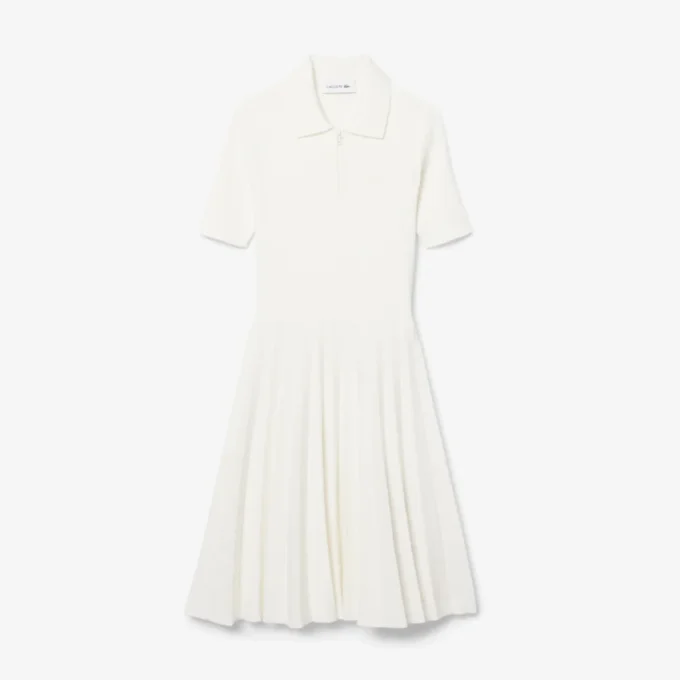 Robe à col polo plissé pour femme