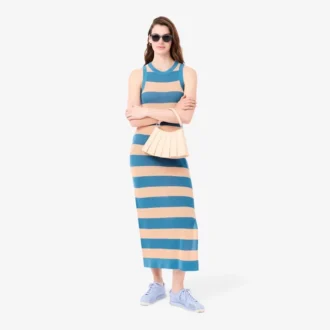 Robe en coton rayée