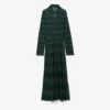 Robe longue à col polo et motif pointelle Robe longue à col polo et motif pointelle