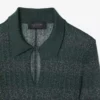 Robe longue à col polo et motif pointelle Robe longue à col polo et motif pointelle