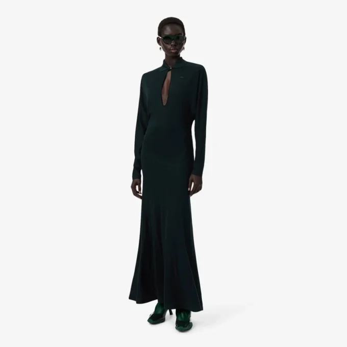 Robe longue en soie à col polo Runway Robe longue en soie à col polo Runway