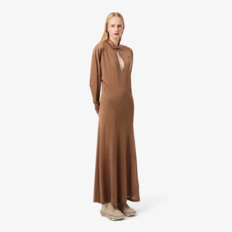 Robe longue en soie à col polo Runway