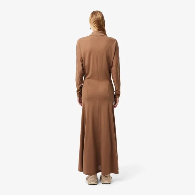 Robe longue en soie à col polo Runway Robe longue en soie à col polo Runway