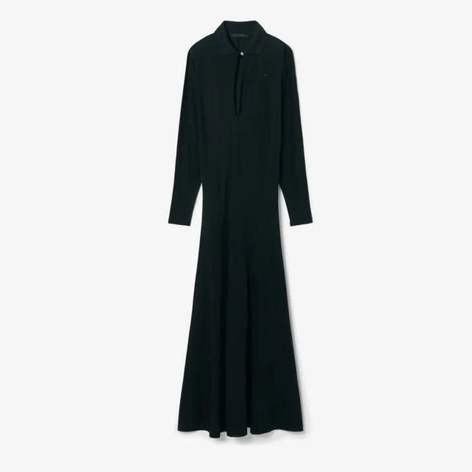 Robe longue en soie à col polo Runway Robe longue en soie à col polo Runway