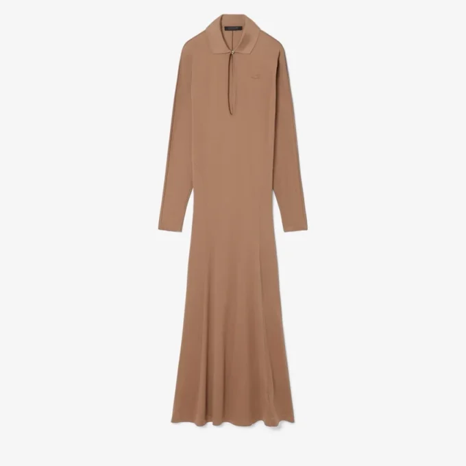 Robe longue en soie à col polo Runway Robe longue en soie à col polo Runway