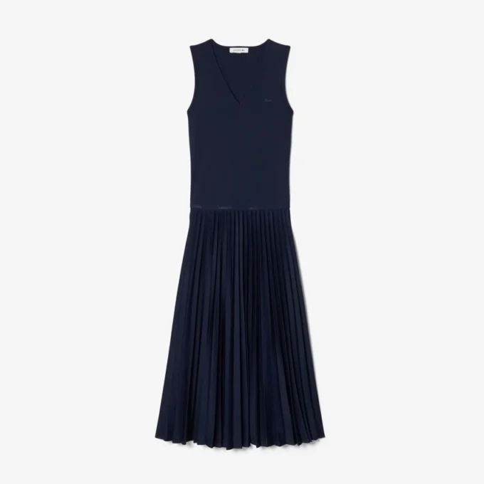 Robe longue plissée sans manches Robe longue plissée sans manches