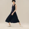 Robe longue plissée sans manches Robe longue plissée sans manches