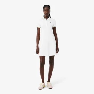 Robe patineuse à col polo stretch pour femme