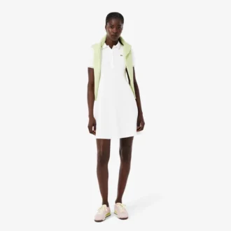 Robe patineuse à col polo stretch pour femme